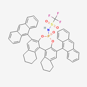 N-[10,16-di(anthracen-9-yl)-13-oxo-12,14-dioxa-13λ5-phosphapentacyclo[13.8.0.02,11.03,8.018,23]tricosa-1(23),2,8,10,15,17-hexaen-13-yl]-1,1,1-trifluoromethanesulfonamide - 1227374-65-3