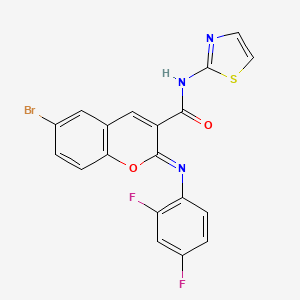 (2Z)-6-bromo-2-[(2,4-difluorophenyl)imino]-N-(1,3-thiazol-2-yl)-2H-chromene-3-carboxamide - 1327169-45-8