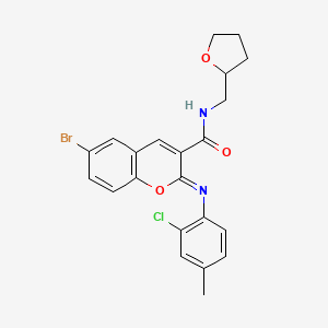 (2Z)-6-bromo-2-[(2-chloro-4-methylphenyl)imino]-N-(tetrahydrofuran-2-ylmethyl)-2H-chromene-3-carboxamide - 1327179-48-5