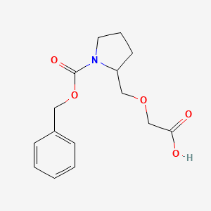 2-Carboxymethoxymethyl-pyrrolidine-1-carboxylic acid benzyl ester - 1353953-71-5