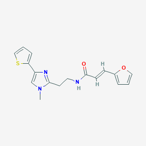 (E)-3-(furan-2-yl)-N-(2-(1-methyl-4-(thiophen-2-yl)-1H-imidazol-2-yl)ethyl)acrylamide - 1396892-62-8