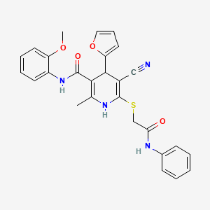 5-CYANO-4-(FURAN-2-YL)-N-(2-METHOXYPHENYL)-2-METHYL-6-{[(PHENYLCARBAMOYL)METHYL]SULFANYL}-1,4-DIHYDROPYRIDINE-3-CARBOXAMIDE - 207003-79-0