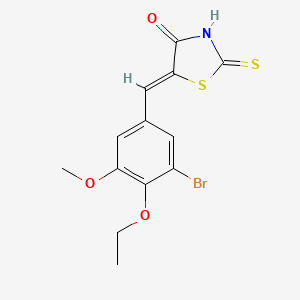 (5E)-5-(3-Bromo-4-ethoxy-5-methoxybenzylidene)-2-mercapto-1,3-thiazol-4(5H)-one - 359609-32-8