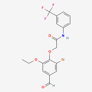 2-(2-bromo-6-ethoxy-4-formylphenoxy)-N-[3-(trifluoromethyl)phenyl]acetamide - 486993-06-0