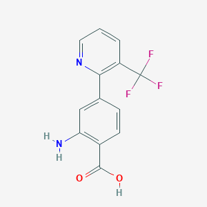 2-Amino-4-(3-trifluoromethylpyridin-2-YL)benzoic acid - 573676-09-2