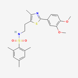 N-{2-[2-(3,4-dimethoxyphenyl)-4-methyl-1,3-thiazol-5-yl]ethyl}-2,4,6-trimethylbenzene-1-sulfonamide - 873010-55-0
