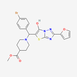 methyl 1-[(4-bromophenyl)[2-(furan-2-yl)-6-hydroxy-[1,2,4]triazolo[3,2-b][1,3]thiazol-5-yl]methyl]piperidine-4-carboxylate - 887221-31-0