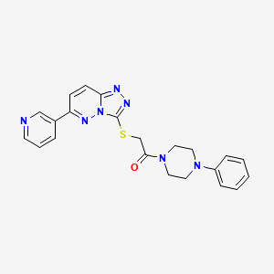1-(4-Phenylpiperazin-1-yl)-2-{[6-(pyridin-3-yl)-[1,2,4]triazolo[4,3-b]pyridazin-3-yl]sulfanyl}ethan-1-one - 891108-06-8