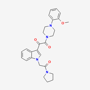 1-[4-(2-methoxyphenyl)piperazin-1-yl]-2-{1-[2-oxo-2-(pyrrolidin-1-yl)ethyl]-1H-indol-3-yl}ethane-1,2-dione - 893989-08-7