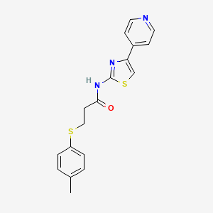 3-[(4-methylphenyl)sulfanyl]-N-[4-(pyridin-4-yl)-1,3-thiazol-2-yl]propanamide - 895464-17-2