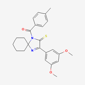3-(3,5-Dimethoxyphenyl)-1-(4-methylbenzoyl)-1,4-diazaspiro[4.5]dec-3-ene-2-thione - 899910-42-0