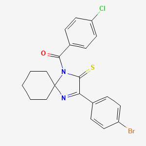 3-(4-Bromophenyl)-1-(4-chlorobenzoyl)-1,4-diazaspiro[4.5]dec-3-ene-2-thione - 899910-90-8