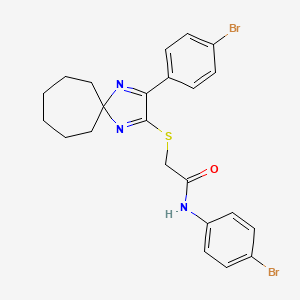 N-(4-Bromophenyl)-2-{[3-(4-bromophenyl)-1,4-diazaspiro[4.6]undeca-1,3-dien-2-YL]sulfanyl}acetamide - 899931-97-6