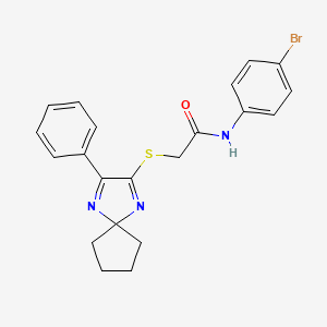 N-(4-Bromophenyl)-2-({3-phenyl-1,4-diazaspiro[4.4]nona-1,3-dien-2-YL}sulfanyl)acetamide - 899935-38-7