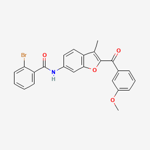 2-bromo-N-[2-(3-methoxybenzoyl)-3-methyl-1-benzofuran-6-yl]benzamide - 929412-82-8