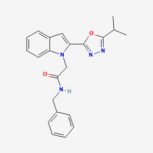 N-benzyl-2-{2-[5-(propan-2-yl)-1,3,4-oxadiazol-2-yl]-1H-indol-1-yl}acetamide - 946232-93-5