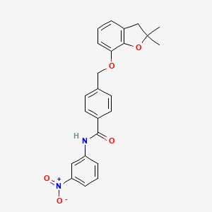 4-{[(2,2-dimethyl-2,3-dihydro-1-benzofuran-7-yl)oxy]methyl}-N-(3-nitrophenyl)benzamide - 946306-74-7