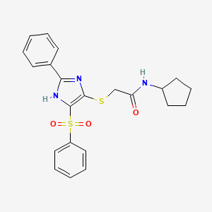 2-{[4-(benzenesulfonyl)-2-phenyl-1H-imidazol-5-yl]sulfanyl}-N-cyclopentylacetamide - 950395-48-9