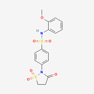 4-(1,1-dioxido-3-oxoisothiazolidin-2-yl)-N-(2-methoxyphenyl)benzenesulfonamide - 951899-52-8
