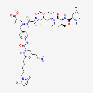 (2S,4R)-4-[[2-[(1R,3R)-1-acetyloxy-3-[[(2S,3S)-2-[[(2R,4R)-1,4-dimethylpiperidine-2-carbonyl]amino]-3-methylpentanoyl]-ethylamino]-4-methylpentyl]-1,3-thiazole-4-carbonyl]amino]-5-[4-[[(2S)-6-amino-2-[6-(2,5-dioxopyrrol-1-yl)hexanoylamino]hexanoyl]amino]phenyl]-2-methylpentanoic acid - 1817736-04-1