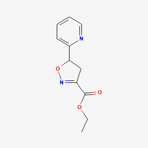 Ethyl 5-(pyridin-2-yl)-4,5-dihydroisoxazole-3-carboxylate - 100189-59-1
