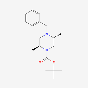 (2S,5R)-4-Benzyl-2,5-dimethyl-piperazine-1-carboxylic acid tert-butyl ester - 1638744-26-9