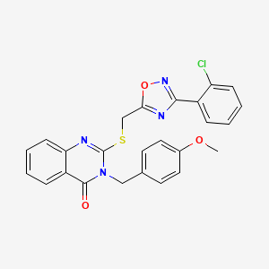 2-(((3-(2-chlorophenyl)-1,2,4-oxadiazol-5-yl)methyl)thio)-3-(4-methoxybenzyl)quinazolin-4(3H)-one - 1014340-56-7