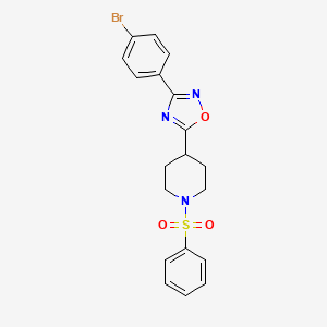1-(benzenesulfonyl)-4-[3-(4-bromophenyl)-1,2,4-oxadiazol-5-yl]piperidine - 1021209-64-2