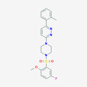 3-(4-((5-Fluoro-2-methoxyphenyl)sulfonyl)piperazin-1-yl)-6-(o-tolyl)pyridazine - 1021218-97-2