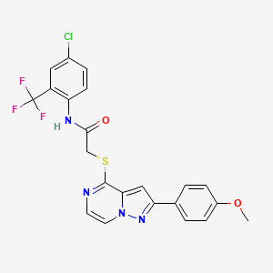 N-[4-chloro-2-(trifluoromethyl)phenyl]-2-{[2-(4-methoxyphenyl)pyrazolo[1,5-a]pyrazin-4-yl]sulfanyl}acetamide - 1021255-75-3