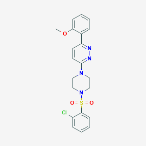 3-(4-((2-Chlorophenyl)sulfonyl)piperazin-1-yl)-6-(2-methoxyphenyl)pyridazine - 1021257-48-6