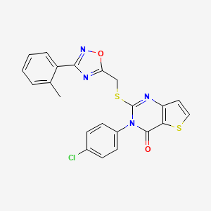 3-(4-chlorophenyl)-2-({[3-(2-methylphenyl)-1,2,4-oxadiazol-5-yl]methyl}sulfanyl)-3H,4H-thieno[3,2-d]pyrimidin-4-one - 1040646-04-5