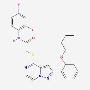 2-{[2-(2-butoxyphenyl)pyrazolo[1,5-a]pyrazin-4-yl]sulfanyl}-N-(2,4-difluorophenyl)acetamide - 1040654-67-8