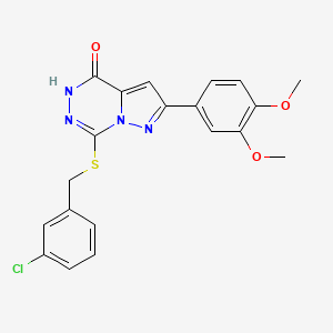 7-[(3-chlorobenzyl)thio]-2-(3,4-dimethoxyphenyl)pyrazolo[1,5-d][1,2,4]triazin-4(5H)-one - 1040661-39-9
