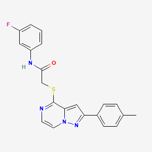 N-(3-fluorophenyl)-2-{[2-(4-methylphenyl)pyrazolo[1,5-a]pyrazin-4-yl]thio}acetamide - 1040668-68-5