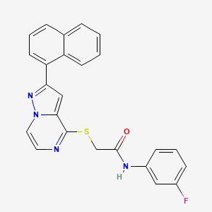 N-(3-fluorophenyl)-2-{[2-(naphthalen-1-yl)pyrazolo[1,5-a]pyrazin-4-yl]sulfanyl}acetamide - 1040669-41-7
