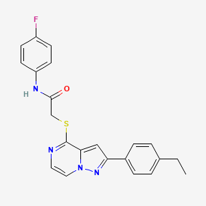 2-{[2-(4-ethylphenyl)pyrazolo[1,5-a]pyrazin-4-yl]sulfanyl}-N-(4-fluorophenyl)acetamide - 1040678-87-2