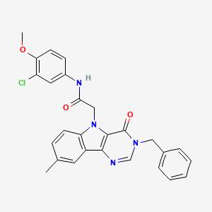 2-{3-benzyl-8-methyl-4-oxo-3H,4H,5H-pyrimido[5,4-b]indol-5-yl}-N-(3-chloro-4-methoxyphenyl)acetamide - 1185019-11-7