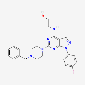 2-((6-(4-benzylpiperazin-1-yl)-1-(4-fluorophenyl)-1H-pyrazolo[3,4-d]pyrimidin-4-yl)amino)ethanol - 1207044-60-7