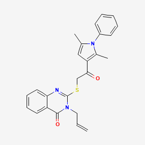 3-allyl-2-((2-(2,5-dimethyl-1-phenyl-1H-pyrrol-3-yl)-2-oxoethyl)thio)quinazolin-4(3H)-one - 307513-60-6
