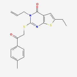 3-allyl-6-ethyl-2-((2-oxo-2-(p-tolyl)ethyl)thio)thieno[2,3-d]pyrimidin-4(3H)-one - 421577-88-0