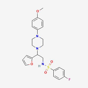 4-fluoro-N-[2-(furan-2-yl)-2-[4-(4-methoxyphenyl)piperazin-1-yl]ethyl]benzene-1-sulfonamide - 877648-95-8