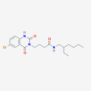 4-(6-bromo-2,4-dioxo-1,2,3,4-tetrahydroquinazolin-3-yl)-N-(2-ethylhexyl)butanamide - 892286-16-7