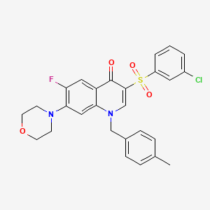3-(3-chlorobenzenesulfonyl)-6-fluoro-1-[(4-methylphenyl)methyl]-7-(morpholin-4-yl)-1,4-dihydroquinolin-4-one - 892759-83-0