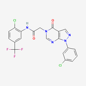 N-[2-chloro-5-(trifluoromethyl)phenyl]-2-[1-(3-chlorophenyl)-4-oxo-1H,4H,5H-pyrazolo[3,4-d]pyrimidin-5-yl]acetamide - 895020-20-9