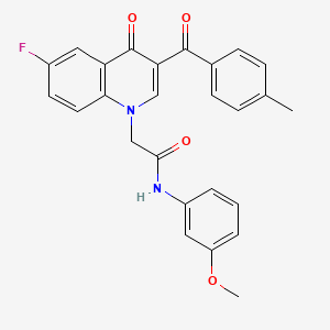 2-[6-fluoro-3-(4-methylbenzoyl)-4-oxo-1,4-dihydroquinolin-1-yl]-N-(3-methoxyphenyl)acetamide - 902566-32-9