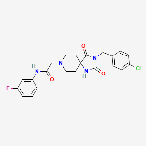 2-{3-[(4-chlorophenyl)methyl]-2,4-dioxo-1,3,8-triazaspiro[4.5]decan-8-yl}-N-(3-fluorophenyl)acetamide - 923201-10-9