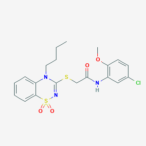 2-[(4-butyl-1,1-dioxo-4H-1lambda6,2,4-benzothiadiazin-3-yl)sulfanyl]-N-(5-chloro-2-methoxyphenyl)acetamide - 933213-11-7