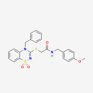 2-[(4-benzyl-1,1-dioxo-4H-1lambda6,2,4-benzothiadiazin-3-yl)sulfanyl]-N-[(4-methoxyphenyl)methyl]acetamide - 933214-75-6