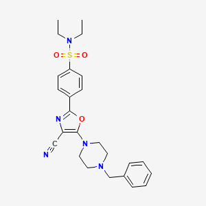 4-[5-(4-benzylpiperazin-1-yl)-4-cyano-1,3-oxazol-2-yl]-N,N-diethylbenzene-1-sulfonamide - 941243-04-5